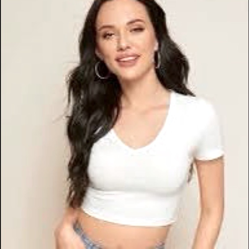 white crop top